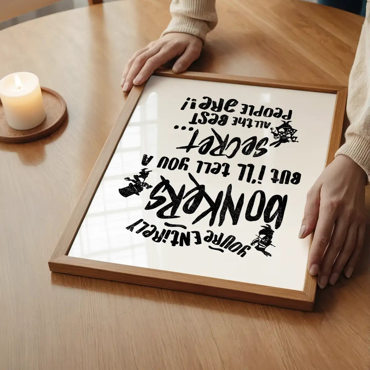 You're Entirely Bonkers Alice In Wonderland White Quote Print