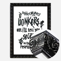 You're Entirely Bonkers Alice In Wonderland White Quote Print