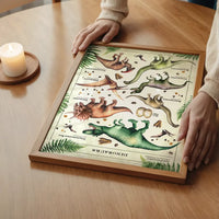 Vintage Style Dinosaur Chart Educational Print
