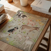 Vintage Style Farmyard Animals Chart Educational Print