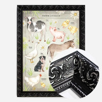 Vintage Style Farmyard Animals Chart Educational Print