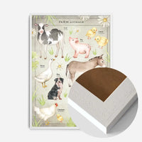 Vintage Style Farmyard Animals Chart Educational Print