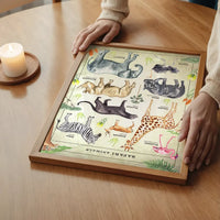 Vintage Style Safari Animals Chart Educational Print