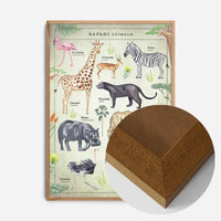 Vintage Style Safari Animals Chart Educational Print