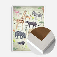 Vintage Style Safari Animals Chart Educational Print