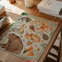 Vintage Style Woodland Animals Chart Educational Print