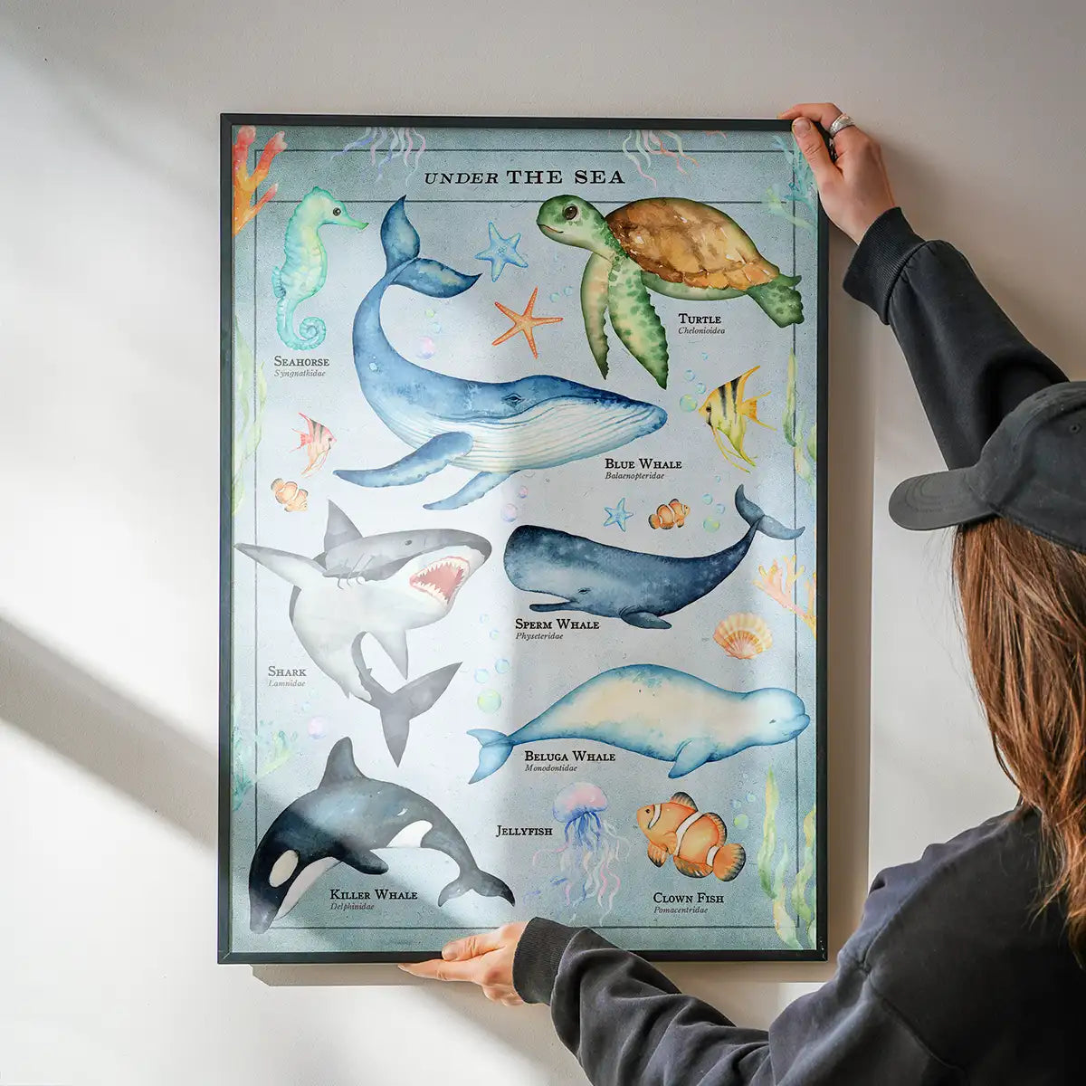 Vintage Style Sea Creatures Chart Educational Print