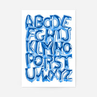 Foil Balloons Alphabet Educational Blue Print