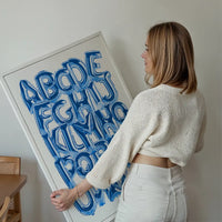 Foil Balloons Alphabet Educational Blue Print