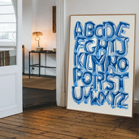 Foil Balloons Alphabet Educational Blue Print