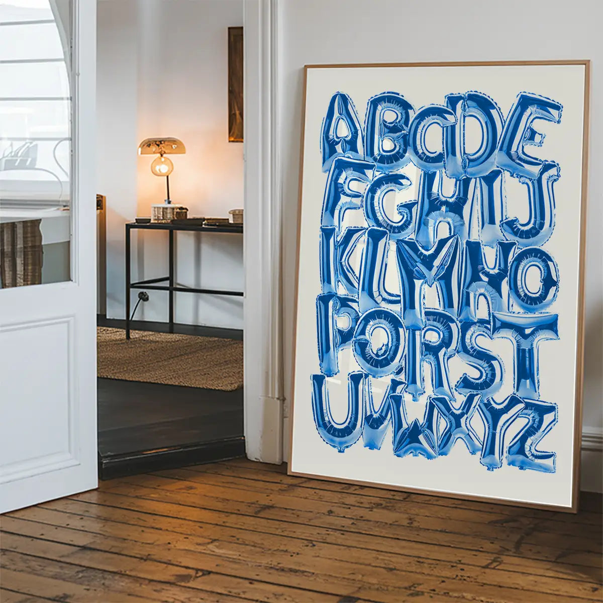 Foil Balloons Alphabet Educational Blue Print