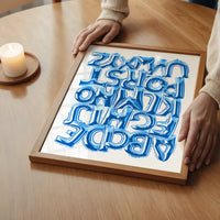 Foil Balloons Alphabet Educational Blue Print
