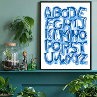 Foil Balloons Alphabet Educational Blue Print