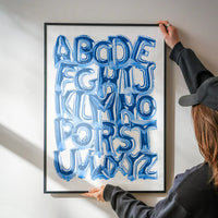 Foil Balloons Alphabet Educational Blue Print