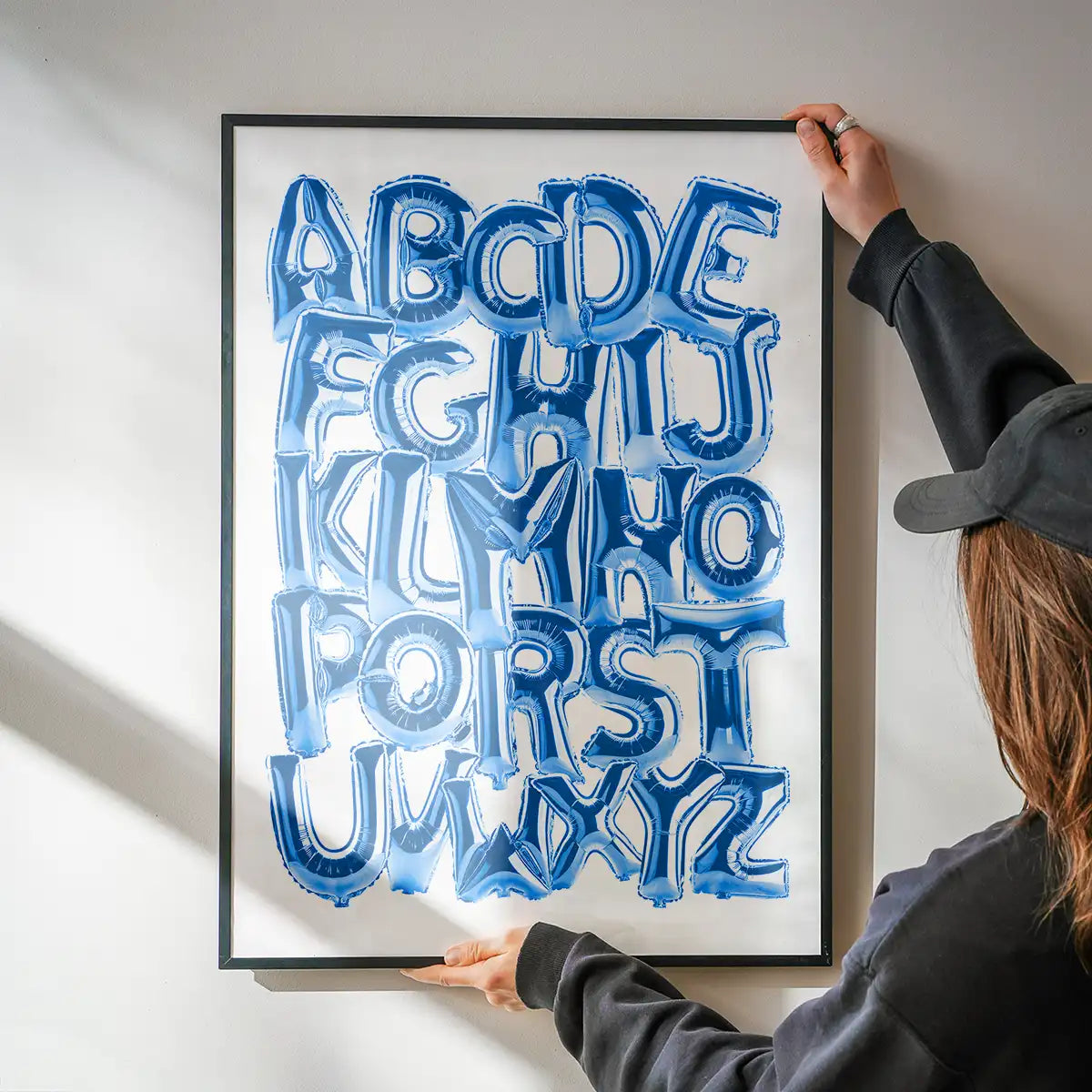 Foil Balloons Alphabet Educational Blue Print