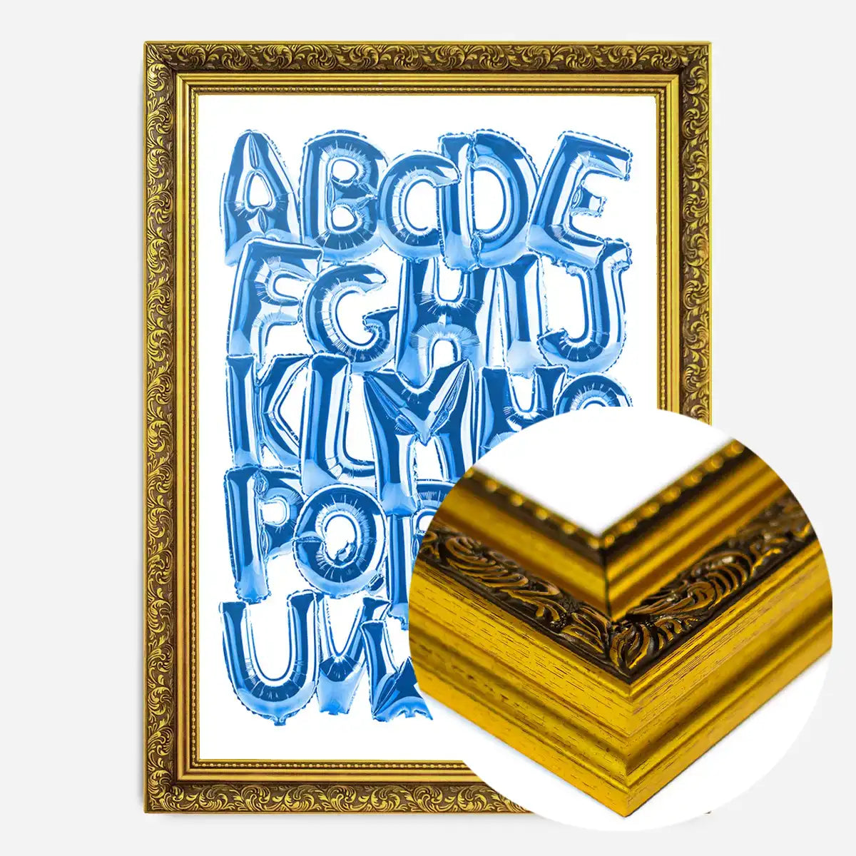 Foil Balloons Alphabet Educational Blue Print
