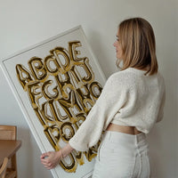 Foil Balloons Alphabet Educational Gold Print
