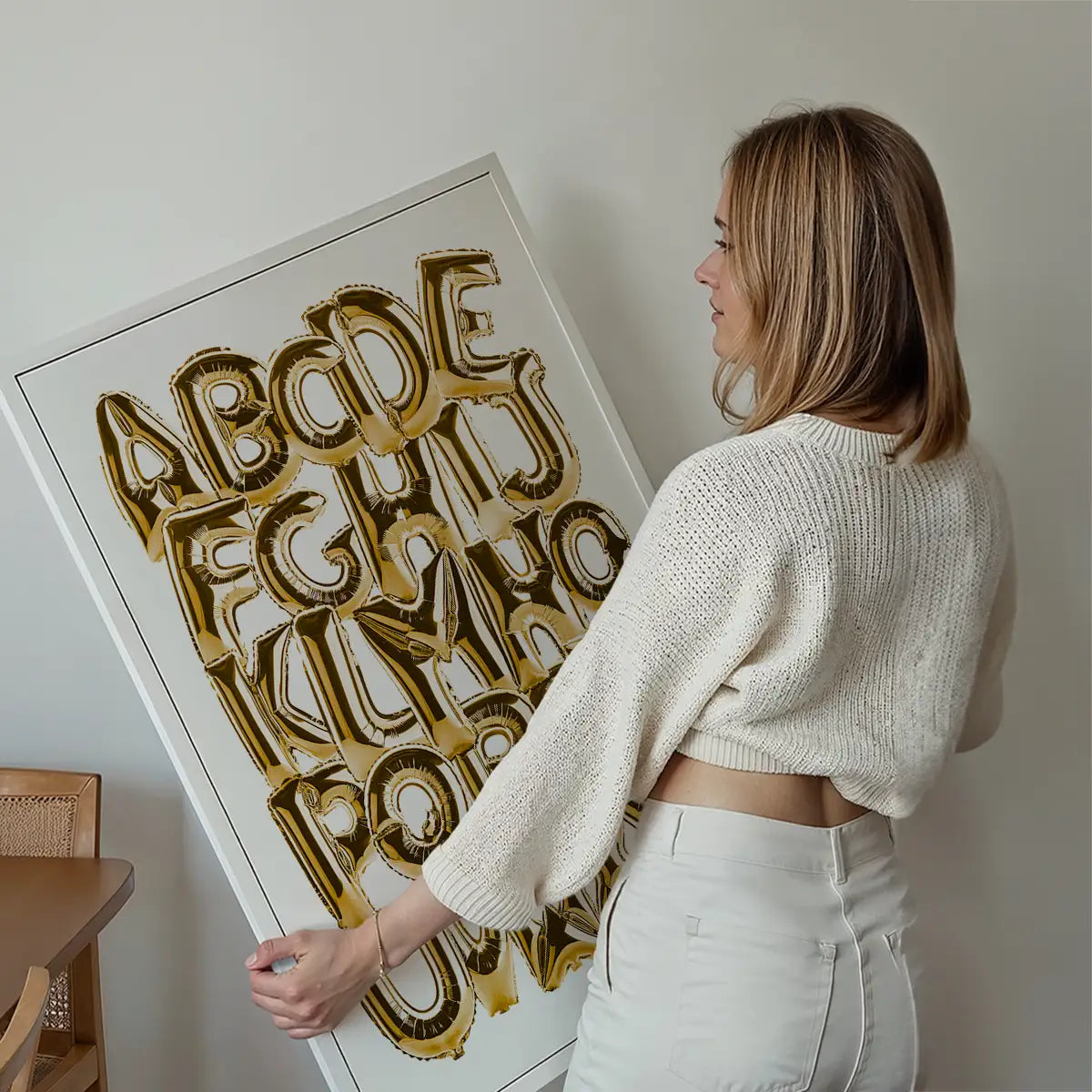Foil Balloons Alphabet Educational Gold Print