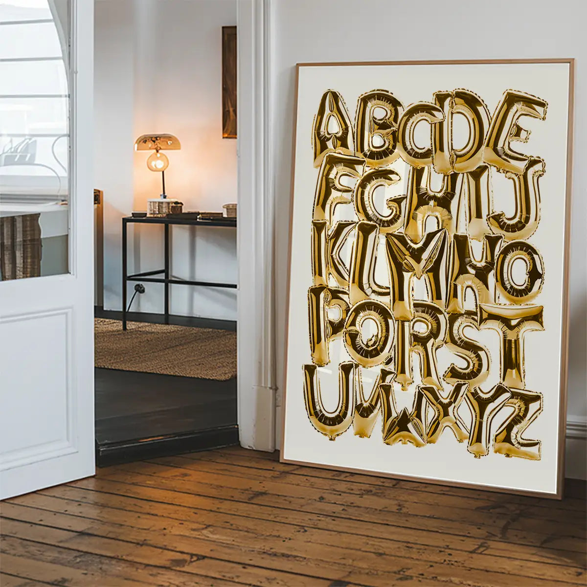 Foil Balloons Alphabet Educational Gold Print