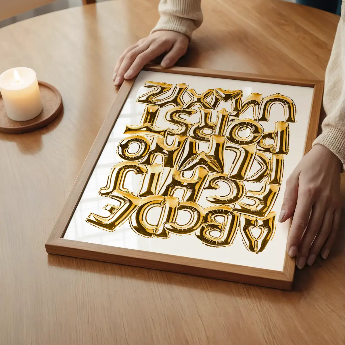 Foil Balloons Alphabet Educational Gold Print