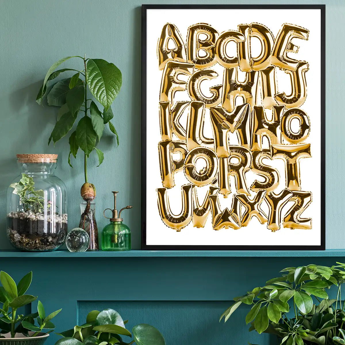 Foil Balloons Alphabet Educational Gold Print