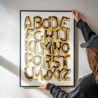 Foil Balloons Alphabet Educational Gold Print