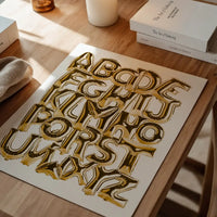Foil Balloons Alphabet Educational Gold Print