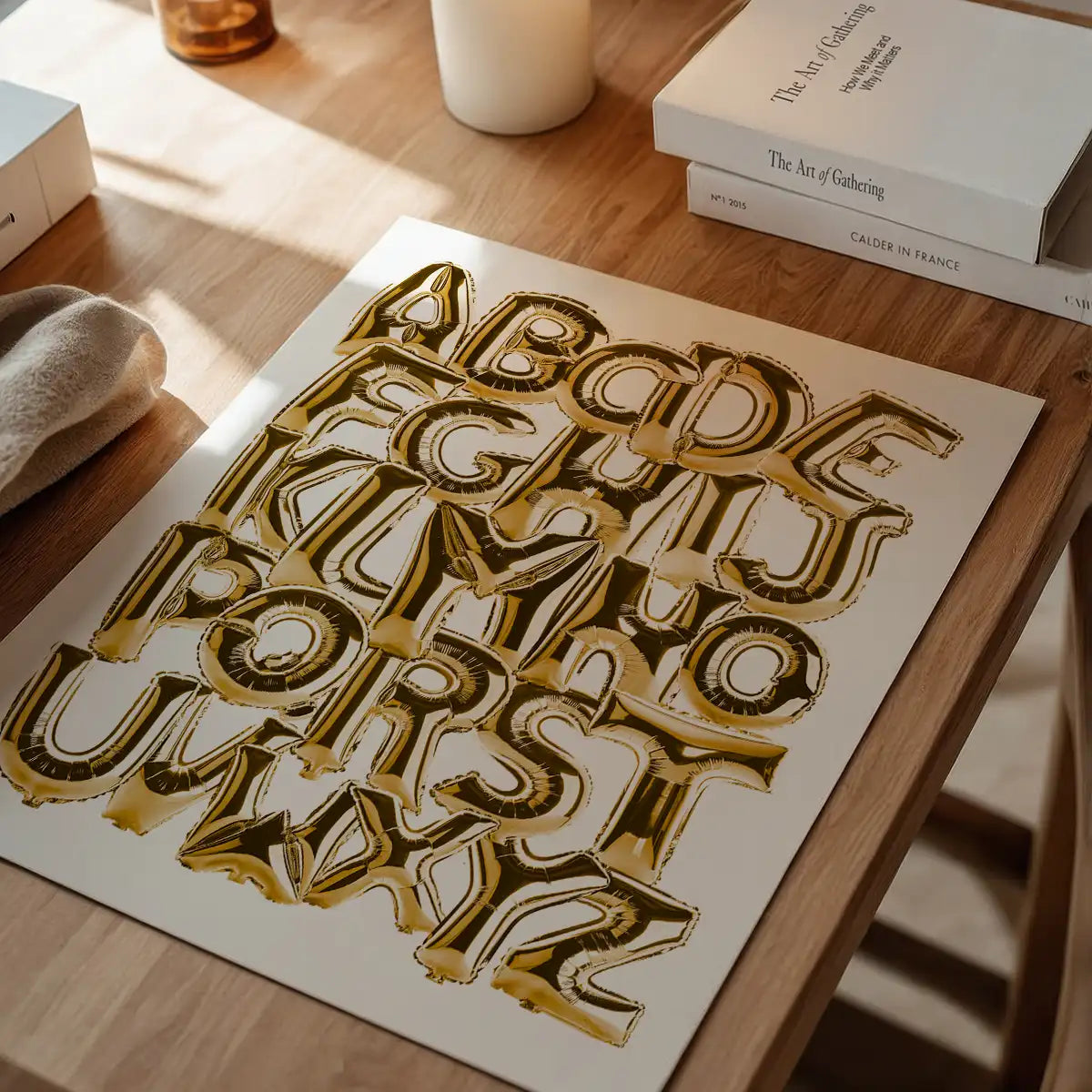Foil Balloons Alphabet Educational Gold Print
