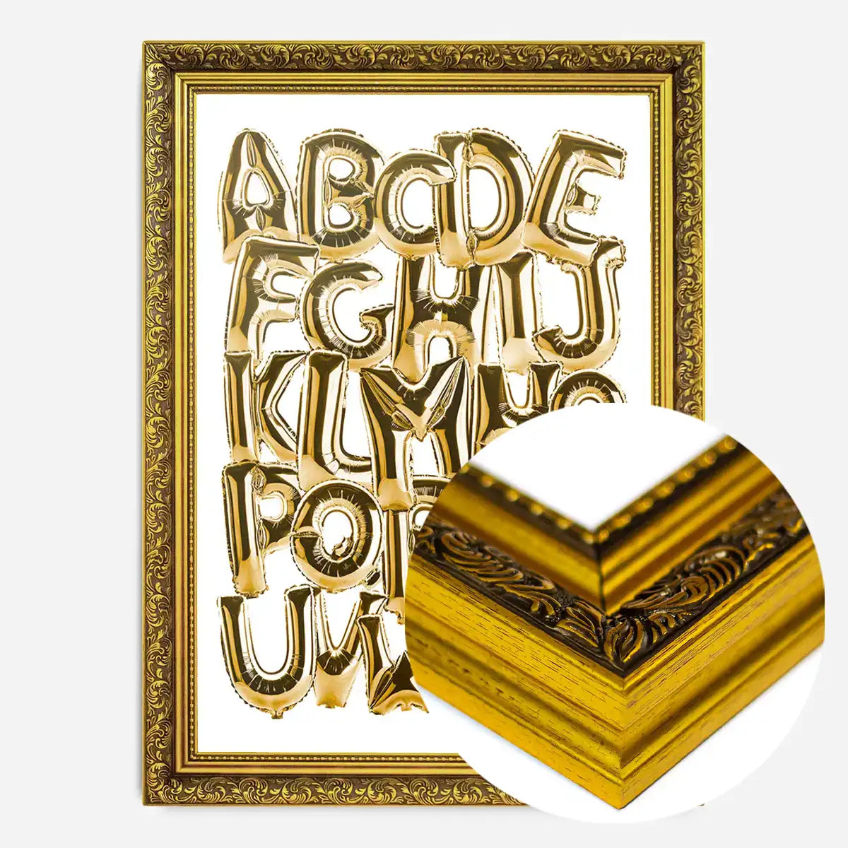 Foil Balloons Alphabet Educational Gold Print