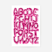 Foil Balloons Alphabet Educational Pink Print