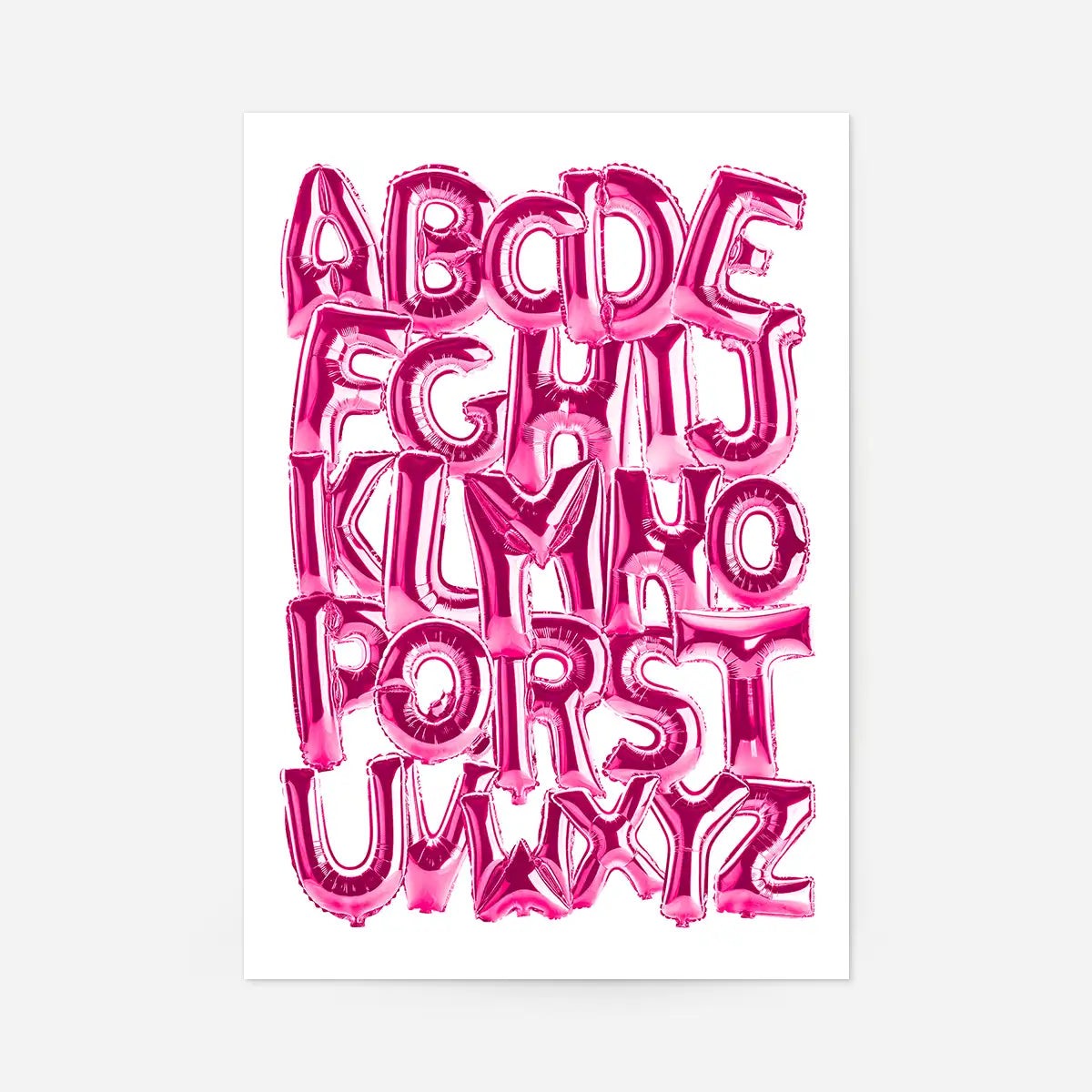Foil Balloons Alphabet Educational Pink Print