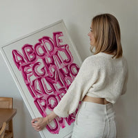 Foil Balloons Alphabet Educational Pink Print