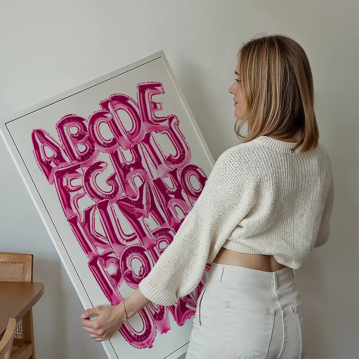 Foil Balloons Alphabet Educational Pink Print