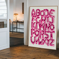 Foil Balloons Alphabet Educational Pink Print