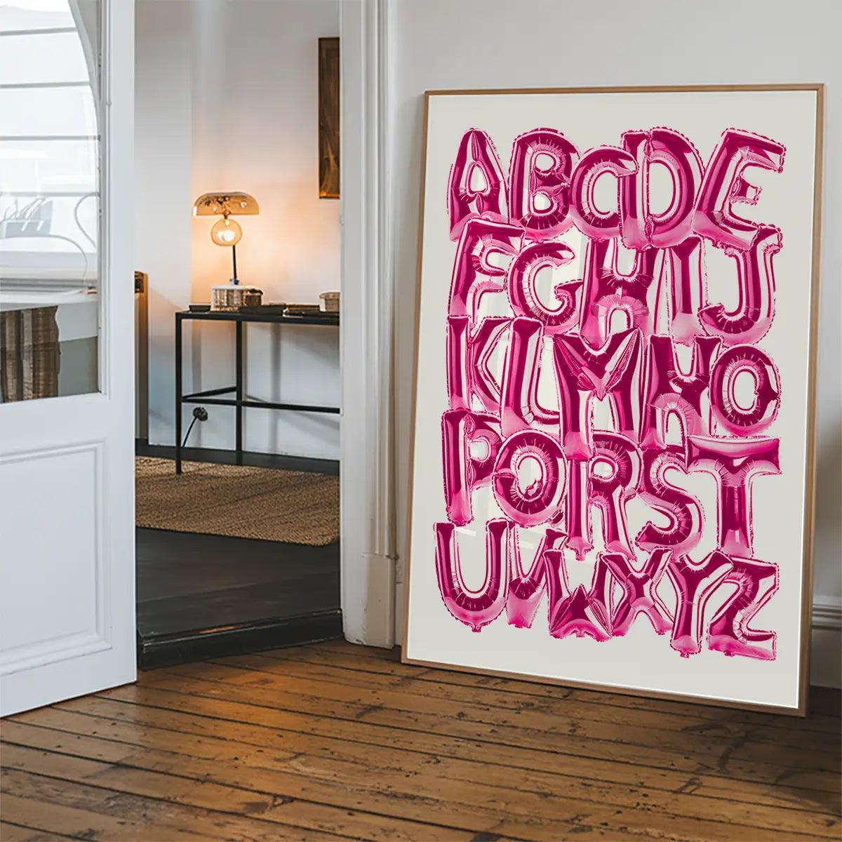 Foil Balloons Alphabet Educational Pink Print
