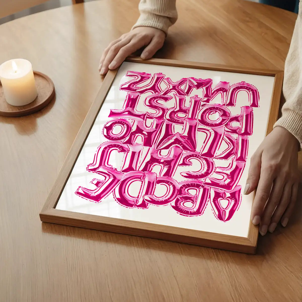 Foil Balloons Alphabet Educational Pink Print
