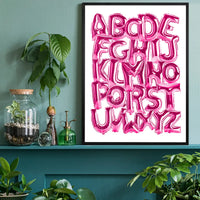 Foil Balloons Alphabet Educational Pink Print