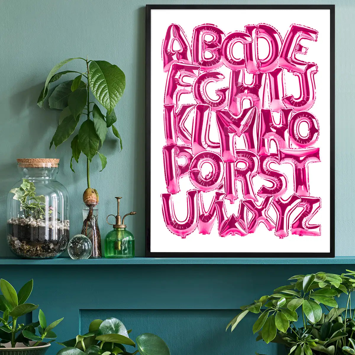 Foil Balloons Alphabet Educational Pink Print