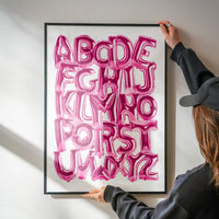 Foil Balloons Alphabet Educational Pink Print
