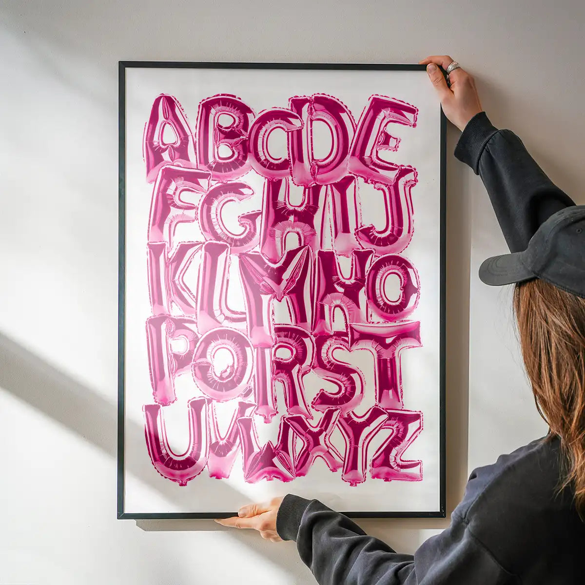 Foil Balloons Alphabet Educational Pink Print