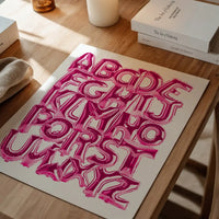 Foil Balloons Alphabet Educational Pink Print