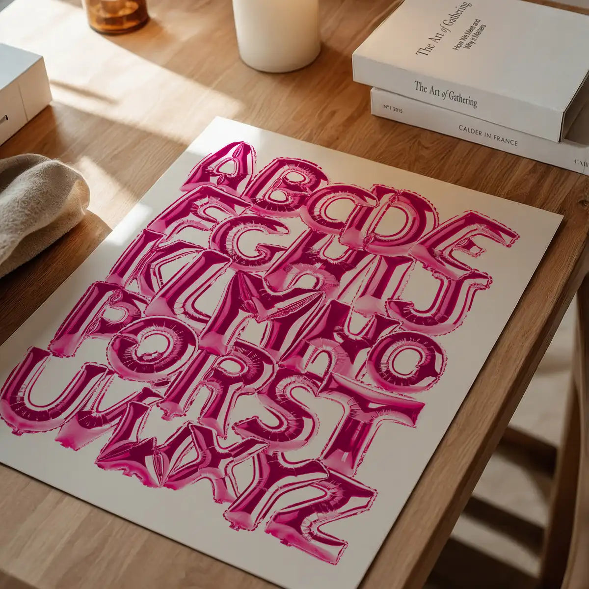 Foil Balloons Alphabet Educational Pink Print