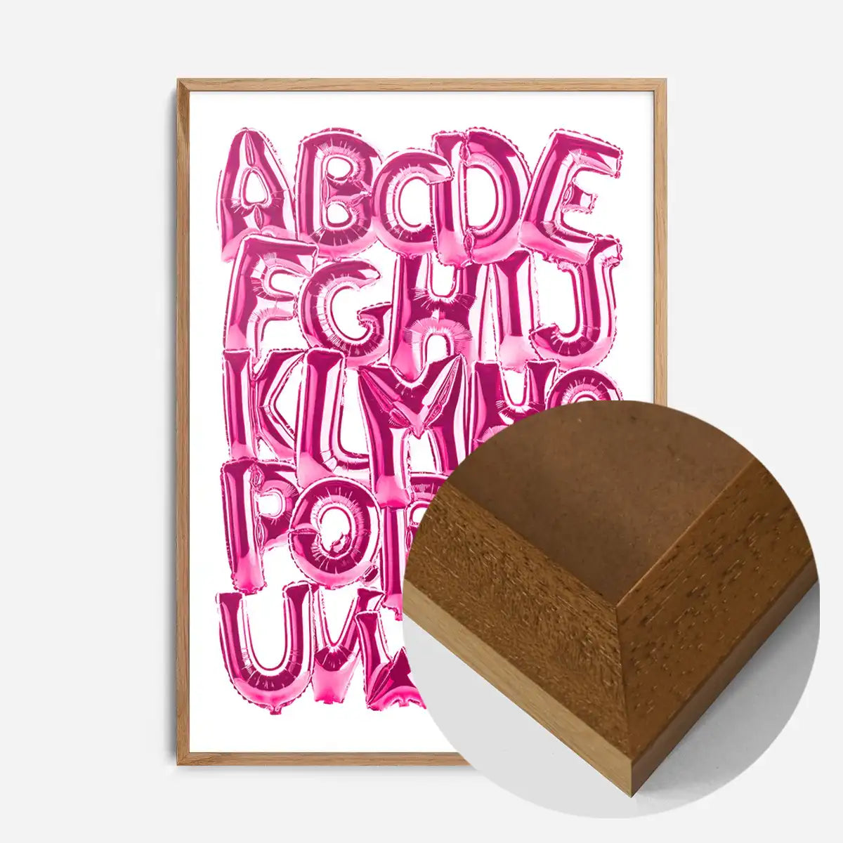 Foil Balloons Alphabet Educational Pink Print