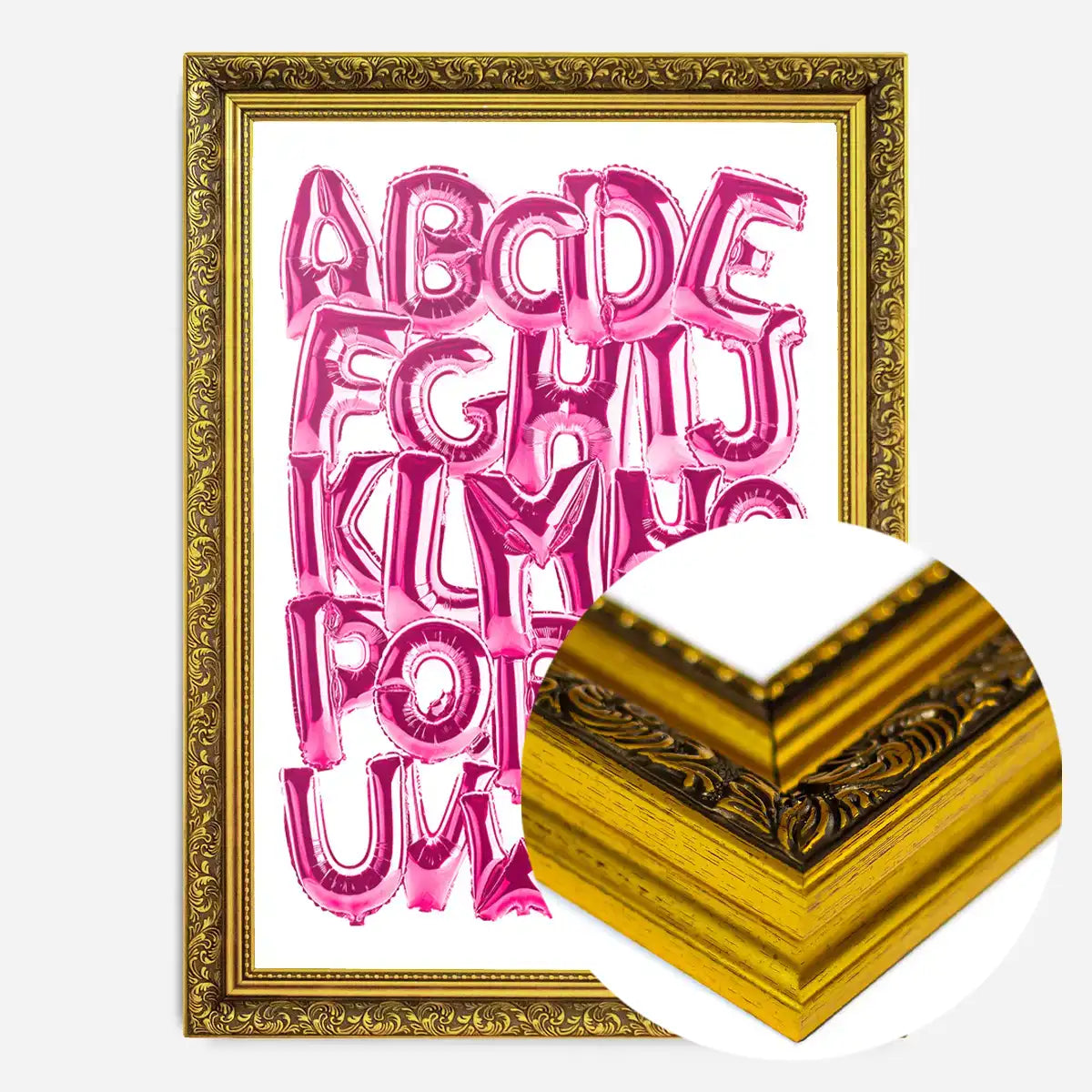 Foil Balloons Alphabet Educational Pink Print