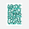 Foil Balloons Alphabet Educational Teal Print