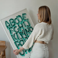 Foil Balloons Alphabet Educational Teal Print