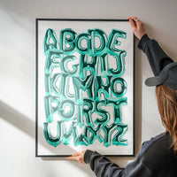 Foil Balloons Alphabet Educational Teal Print
