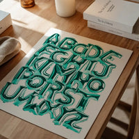 Foil Balloons Alphabet Educational Teal Print