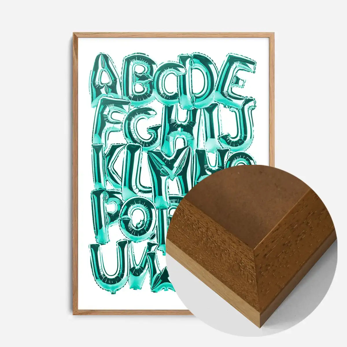 Foil Balloons Alphabet Educational Teal Print