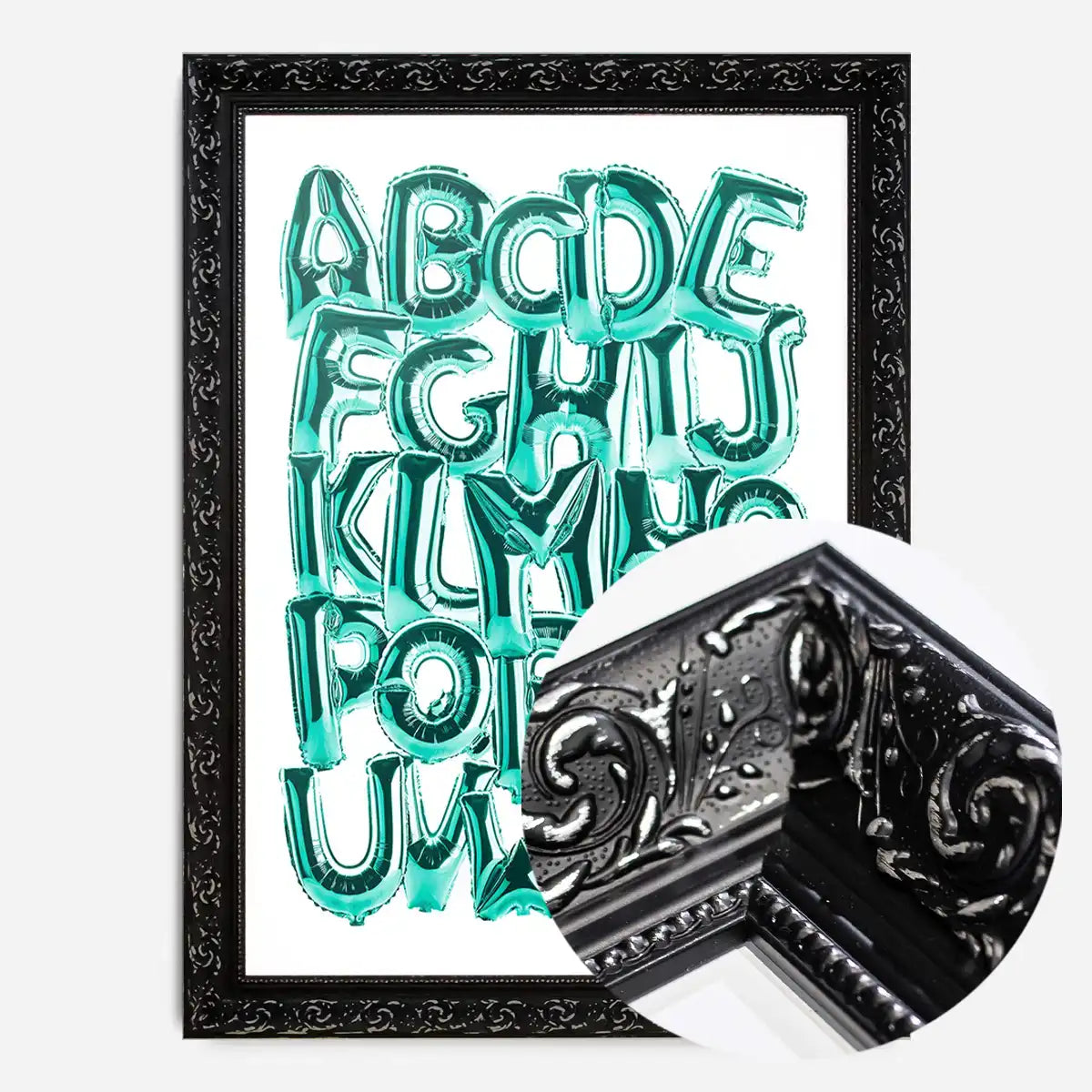 Foil Balloons Alphabet Educational Teal Print